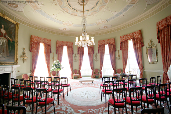 Round Drawing Room set up for a ceremony